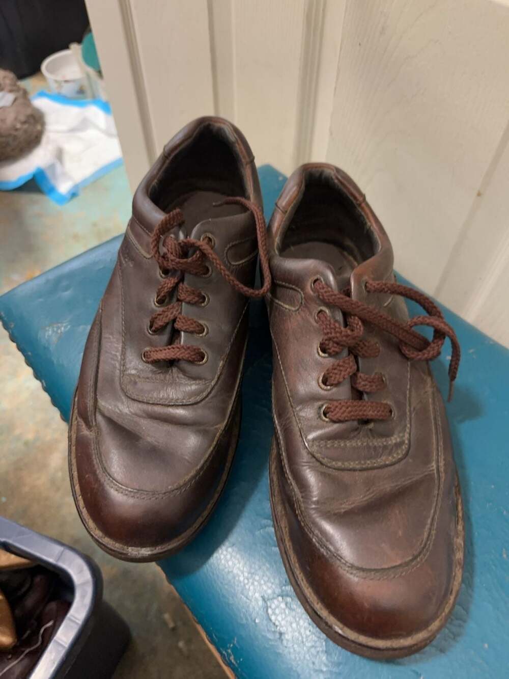 Rockport Brown Leather Lace-Up Casual Shoes Size 7